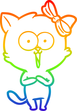 gökkuşağı gradyanı çizimi bir insan tarafından çizilmiş çizgi film kedisi