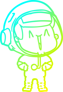 Bir insan tarafından çizilmiş mutlu bir astronotun soğuk gradyan çizimi.