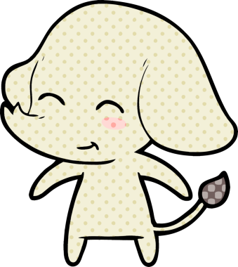 Bir insan tarafından çizilmiş şirin bir fil.