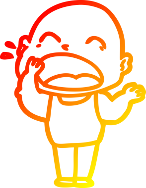 Bir insan tarafından çizilmiş kel adam diye bağıran çizgi film çizimi.