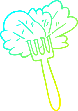 Bir insan tarafından çizilmiş salata yapraklarının soğuk gradyan çizgileri.