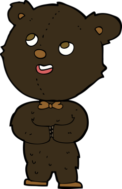 Bir insan tarafından çizilmiş sevimli oyuncak ayı.