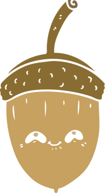 Bir insan tarafından çizilmiş düz renkli palamut.