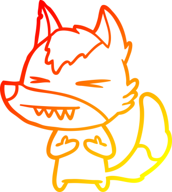 Bir insan tarafından çizilmiş kızgın bir kurt çizgi karakteri.