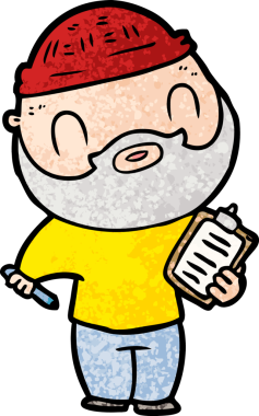 Bir insan tarafından çizilmiş sakallı bir adam.