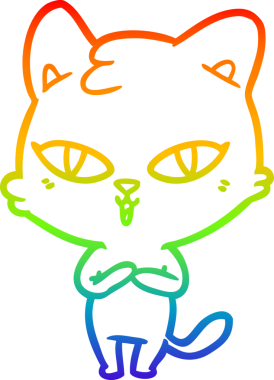 gökkuşağı gradyanı çizimi bir insan tarafından çizilmiş çizgi film kedisi