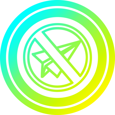 kağıt düzlem dairesel simgeyi bir insan tarafından çizilmiş havalı gradyan bitiş ile yasakla