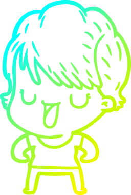 Bir insan tarafından çizilmiş bir karikatür kadın çizimi.