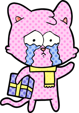 Bir insan tarafından çizilmiş çizgi film kedisi.