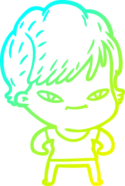 Bir insan tarafından çizilmiş mutlu bir karikatür çizimi.