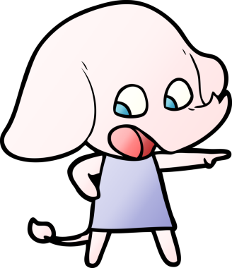 Bir insan tarafından çizilmiş şirin bir fil.