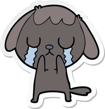 Bir insan tarafından çizilmiş şirin bir köpeğin çıkartması.