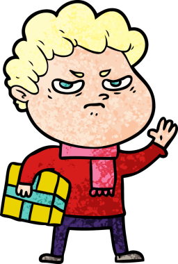 Bir insan tarafından çizilmiş kızgın bir adam.