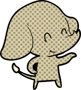 Bir insan tarafından çizilmiş şirin bir fil.