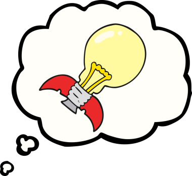 Serbest çizim düşünce balonu çizgi film ampulü roket gemisi bir insan tarafından çizildi.