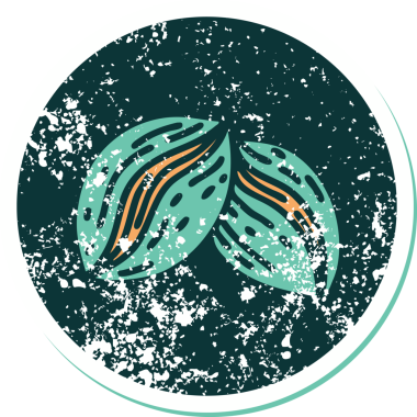 Bir insan tarafından çizilmiş kahve çekirdeğinin sembolik dövmeli görüntüsü.