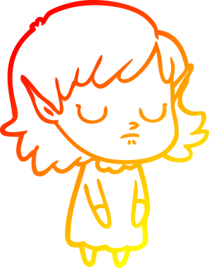 Bir insan tarafından çizilmiş çizgi film karakteri bir elf kızı çizimi