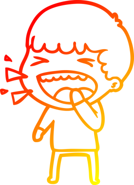 Bir insan tarafından çizilmiş gülen adamın sıcak çizgi çizimi.