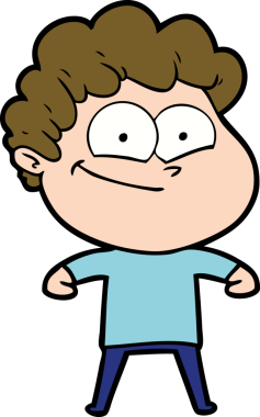 Bir insan tarafından çizilmiş mutlu bir adam.