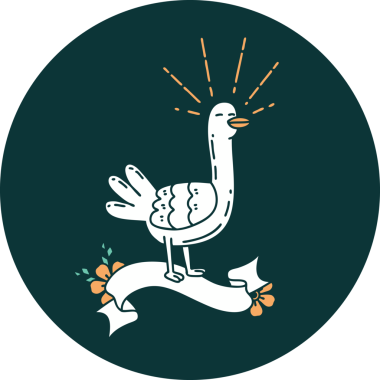 Bir insan tarafından çizilmiş dövme stili bir deniz kuşunun simgesi