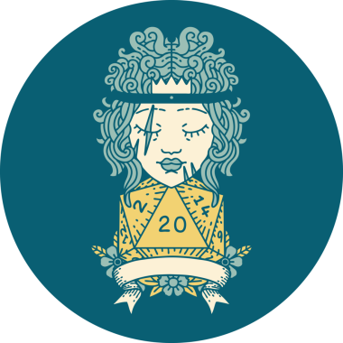 Retro Dövme Tarzı İnsan Barbarlığı Bir insan tarafından çizilmiş 20 zar ile