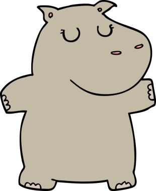 Bir insan tarafından çizilmiş çizgi film hipopotamları