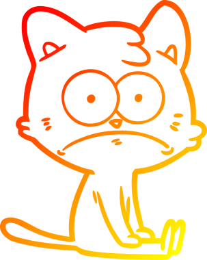 Bir insan tarafından çizilen çizgi film karakterinin sıcak gradyan çizimi