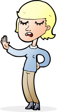 Bir insan tarafından çizilmiş karikatür kadını görmezden geliyor.