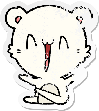 Bir insan tarafından çizilmiş gülen kutup ayısı karikatürü.