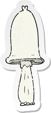 Bir insan tarafından çizilmiş karikatür mantarının gerilmiş yapıştırması.