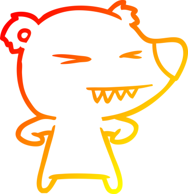 Bir insan tarafından çizilmiş kızgın bir kutup ayısının sıcak çizgi çizimi