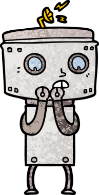 Bir insan tarafından çizilmiş asabi bir robot.