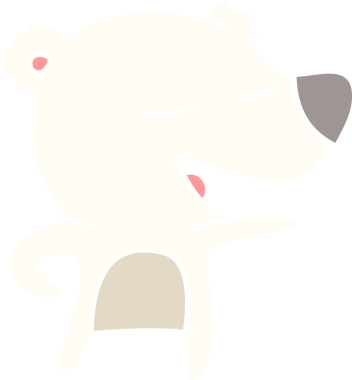 Bir insan tarafından çizilmiş düz renkli kutup ayısı.