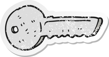 Bir insan tarafından çizilmiş çizgi film kapısının gerilimli çıkartması.