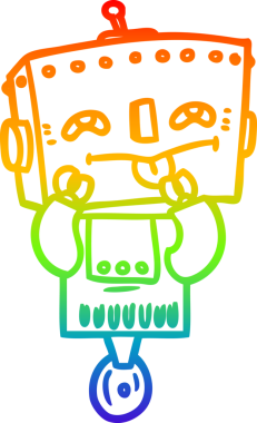 gökkuşağı gradyan çizgisi bir insan tarafından çizilmiş robot çizgi