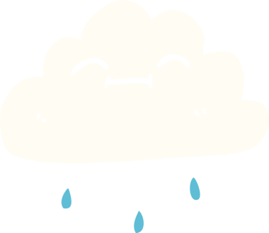 Bir insan tarafından çizilmiş mutlu yağmur bulutu karalaması