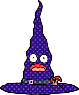 Bir insan tarafından çizilmiş cadı şapkası.