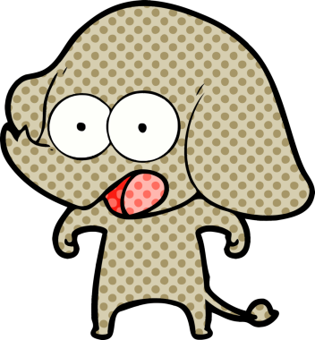 Bir insan tarafından çizilmiş şirin bir fil.