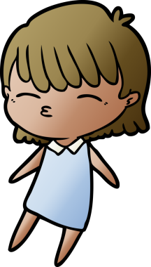 Bir insan tarafından çizilmiş karikatür kadın.