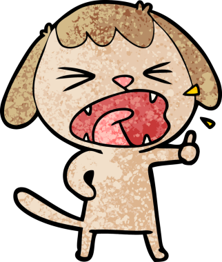 Bir insan tarafından çizilmiş şirin bir köpek havlaması.