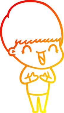 Bir insan tarafından çizilmiş mutlu çizgi film çocuğu çizimi.