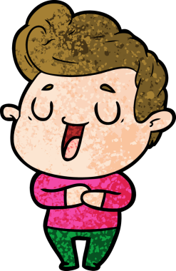 Bir insan tarafından çizilmiş mutlu çizgi film adamı.