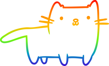 gökkuşağı gradyanı çizimi bir insan tarafından çizilmiş çizgi film kedisi