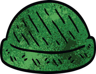 Bir insan tarafından çizilmiş karikatür kış şapkaları.