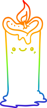 gökkuşağı gradyan çizgisi bir insan tarafından çizilmiş bir mum karikatürü