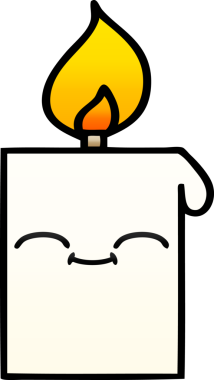 Bir insan tarafından çizilmiş yanan bir mumun gölgeli karikatürü.