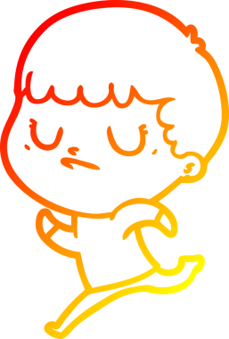 Bir insan tarafından çizilen huysuz bir çocuğun sıcak çizgi çizimi.