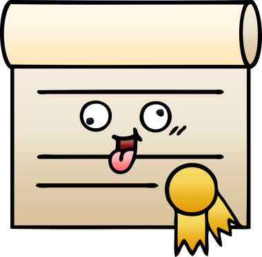 bir insan tarafından çizilen sertifikanın gölgelendirilmiş gradyanı