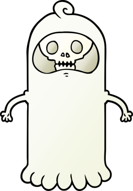 Bir insan tarafından çizilmiş ürkütücü kafatası hayaleti.