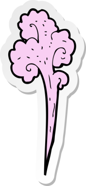 Bir insan tarafından çizilmiş karikatür rüzgarı çıkartması.